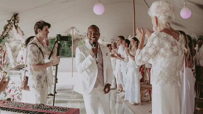 Live wedding band performing in Mallorca